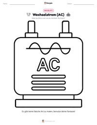 Wechselstrom (AC) druckbare Arbeitsblatt Vorschau