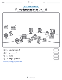 Podgląd drukowalnego arkusza ćwiczeń Prąd przemienny (AC)
