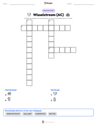 Wisselstroom (AC) afdrukbare werkblad voorbeeld