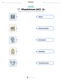 Wisselstroom (AC) afdrukbare werkblad voorbeeld