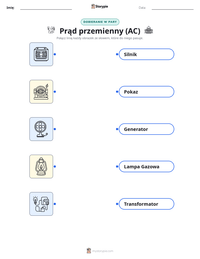 Podgląd drukowalnego arkusza ćwiczeń Prąd przemienny (AC)