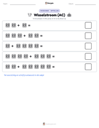 Wisselstroom (AC) afdrukbare werkblad voorbeeld