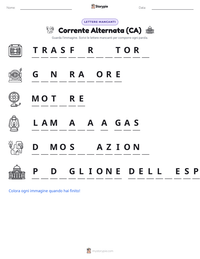Anteprima della scheda stampabile di Corrente Alternata (CA)