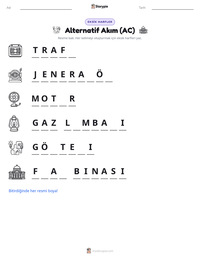 Alternatif Akım (AC) yazdırılabilir çalışma sayfası önizlemesi