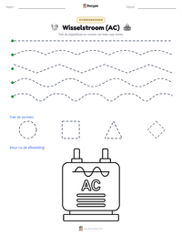 Wisselstroom (AC) afdrukbare werkblad voorbeeld