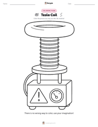 Tesla Coil printable worksheet preview