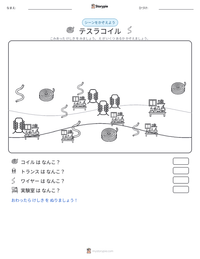 テスラコイル の印刷可能ワークシートプレビュー