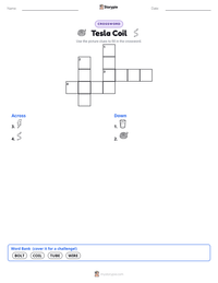Tesla Coil printable worksheet preview