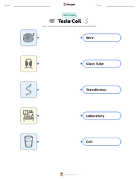 Tesla Coil printable worksheet preview