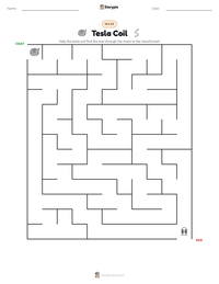 Tesla Coil printable worksheet preview
