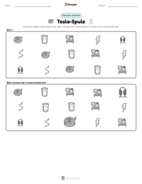 Tesla-Spule druckbare Arbeitsblatt Vorschau