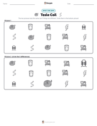 Tesla Coil printable worksheet preview