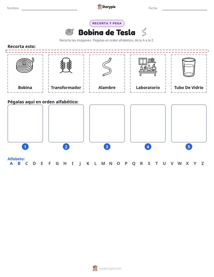 Cortar y Pegar el Alfabeto