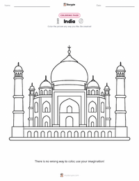 India coloring page for kids