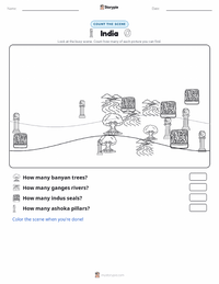 India printable worksheet preview