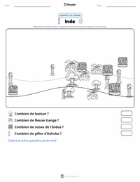 Aperçu de la feuille de travail imprimable Inde