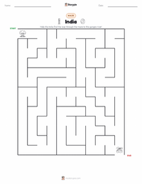 India printable worksheet preview