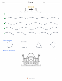 India printable worksheet preview