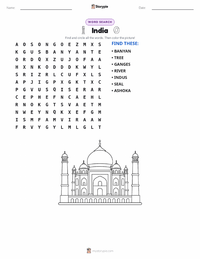 India printable worksheet preview