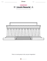 Lincoln Memorial coloring page for kids