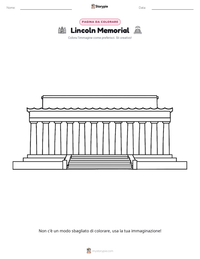 Pagina da colorare di Lincoln Memorial per bambini