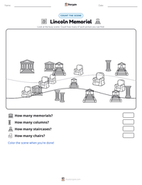 Lincoln Memorial printable worksheet preview