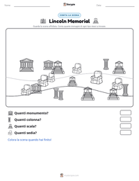 Anteprima della scheda stampabile di Lincoln Memorial