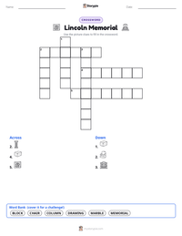 Lincoln Memorial printable worksheet preview