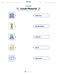 Lincoln Memorial printable worksheet for kids