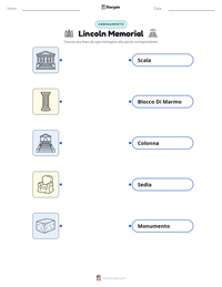 Scheda stampabile di Lincoln Memorial per bambini