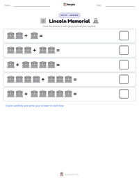 Lincoln Memorial printable worksheet preview
