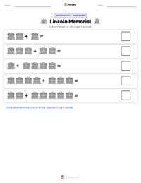 Anteprima della scheda stampabile di Lincoln Memorial