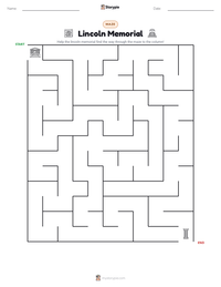 Lincoln Memorial printable worksheet preview