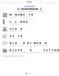 Anteprima della scheda stampabile di Lincoln Memorial