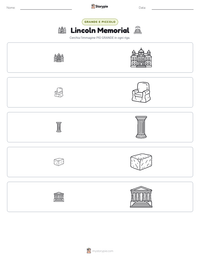 Anteprima della scheda stampabile di Lincoln Memorial