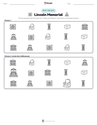 Lincoln Memorial printable worksheet preview