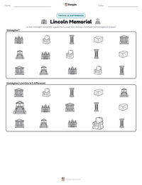 Anteprima della scheda stampabile di Lincoln Memorial
