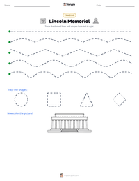 Lincoln Memorial printable worksheet preview