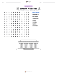 Lincoln Memorial printable worksheet preview
