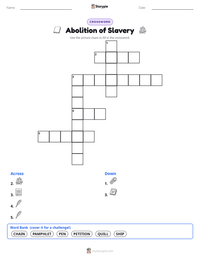 Abolition of Slavery printable worksheet preview