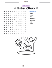 Abolition of Slavery printable worksheet preview