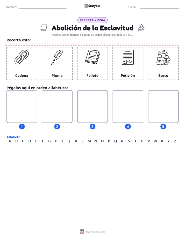 Cortar y Pegar el Alfabeto