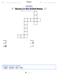 Slavery in the United States printable worksheet preview