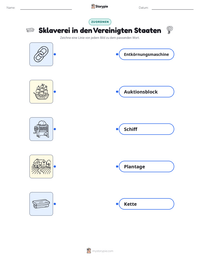 Sklaverei in den Vereinigten Staaten druckbare Arbeitsblatt Vorschau