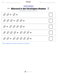 Sklaverei in den Vereinigten Staaten druckbare Arbeitsblatt Vorschau