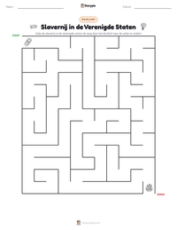 Slavernij in de Verenigde Staten afdrukbare werkblad voorbeeld