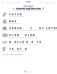 Anteprima della scheda stampabile di Schiavitù negli Stati Uniti