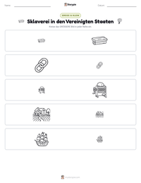 Sklaverei in den Vereinigten Staaten druckbare Arbeitsblatt Vorschau