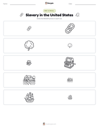 Slavery in the United States printable worksheet preview