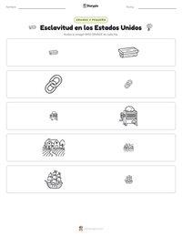 Vista previa de la hoja de trabajo imprimible de Esclavitud en los Estados Unidos